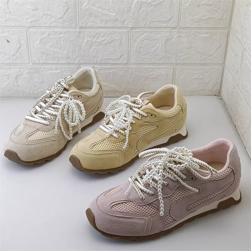 诗涵家 真皮内增高网面透气德训休闲鞋5892