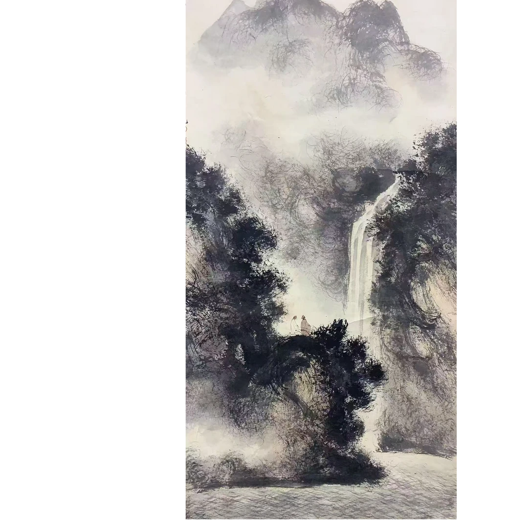 傅 山水立轴135 65 7.8平尺