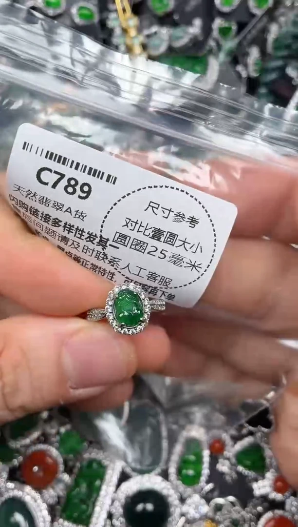 颈饰未镶嵌翡翠C789戒指