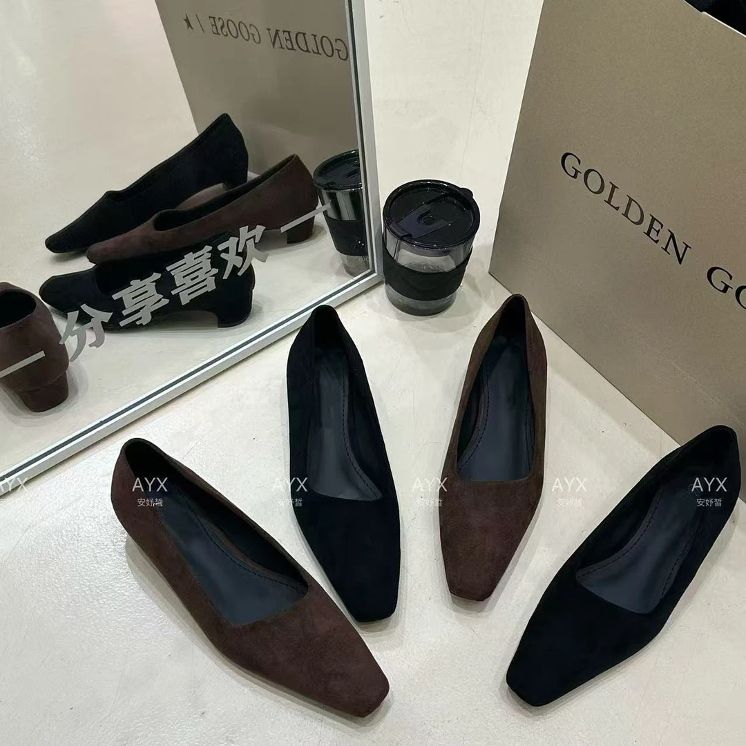 安妤皙&简约风焦糖方头高跟鞋36661【Q15】