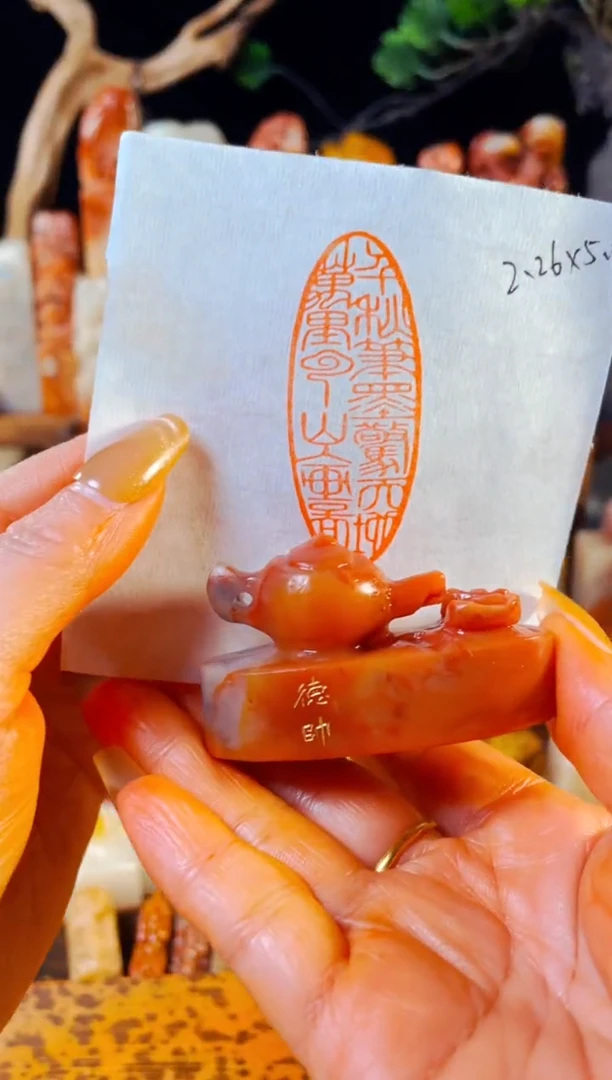 【闪购商品】老挝石印石手工篆刻《千秋笔墨惊天地万里云山入画图》