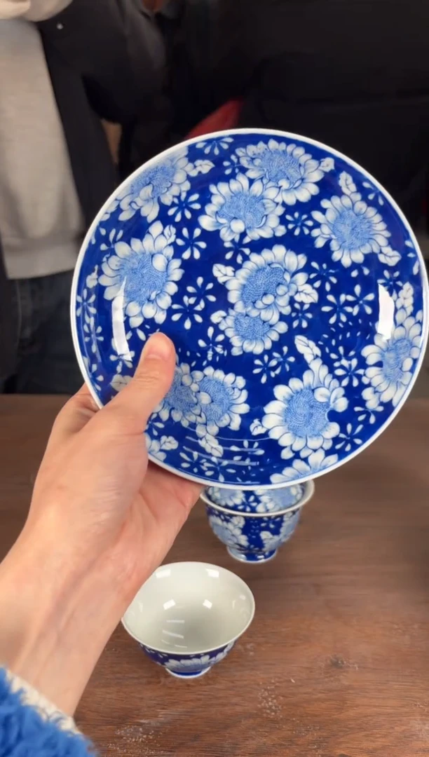 【闪购商品】杯看山柴窑青花看山柴窑青花