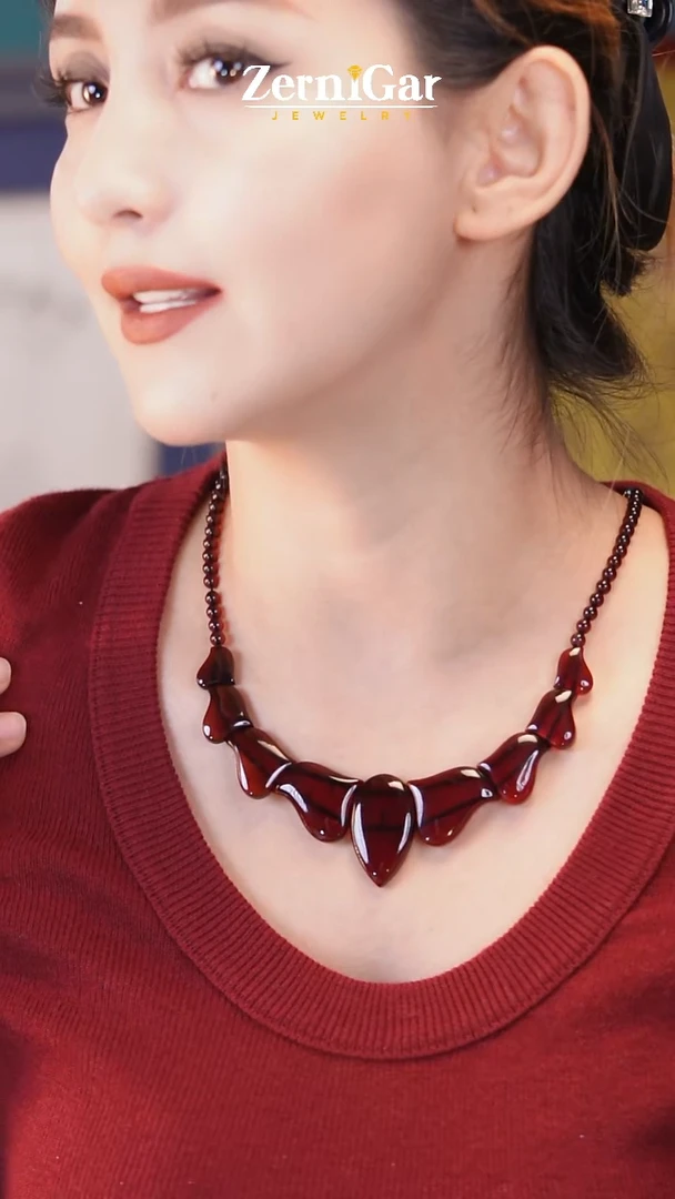 裸石琥珀未镶嵌天然琥珀项链