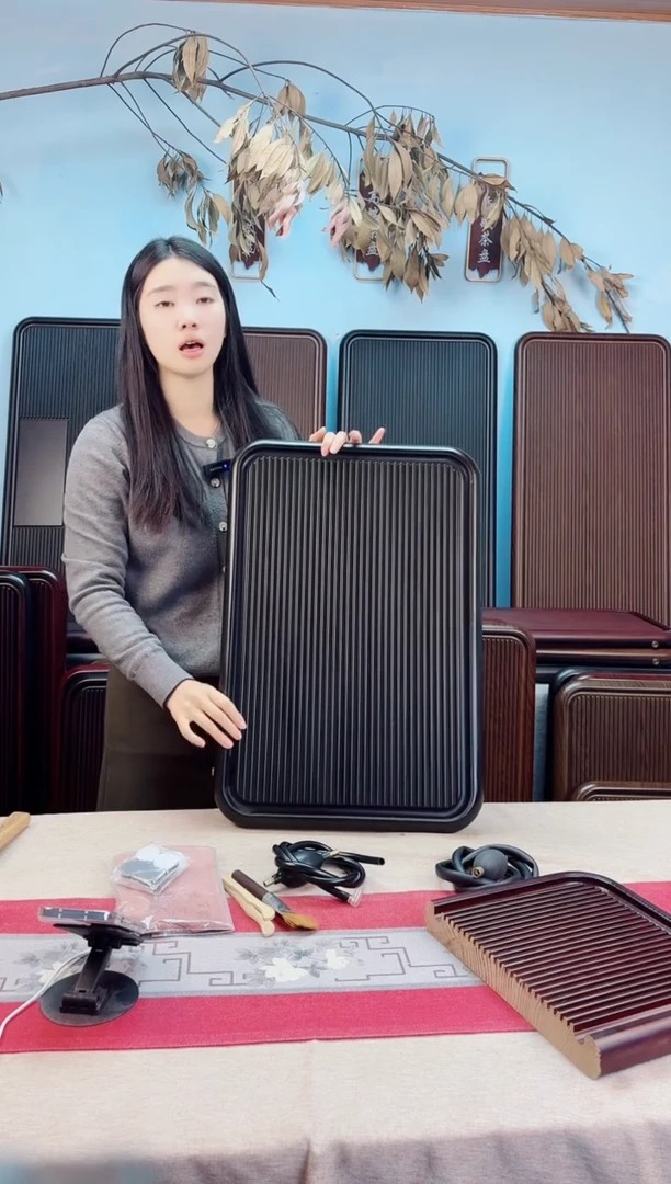 阿**描大海黑色款式茶盘60*40*4