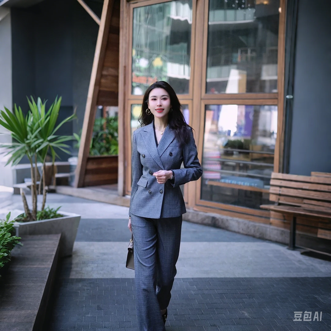 气质西服正装西装职业灰色气质西服正装外套通勤百搭女款小姐新款