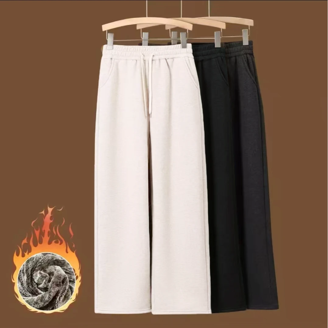 梦衣彦【特厚雪貂绒】专柜正品磅窄版直筒裤百搭遮肉显瘦小个子长裤