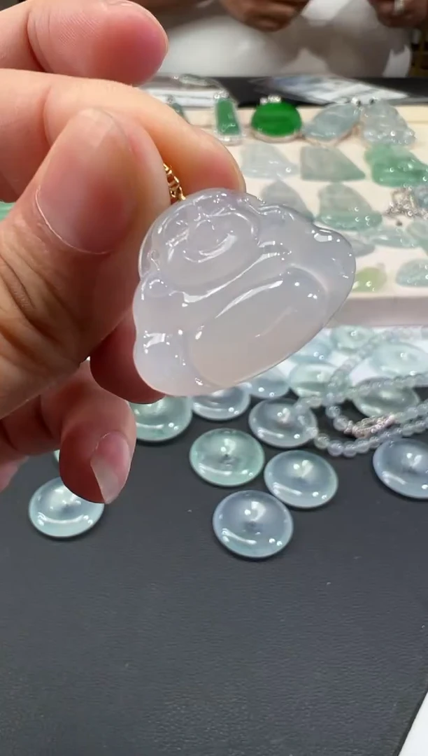 吊坠(不含链)18K金镶嵌翡翠B455|500