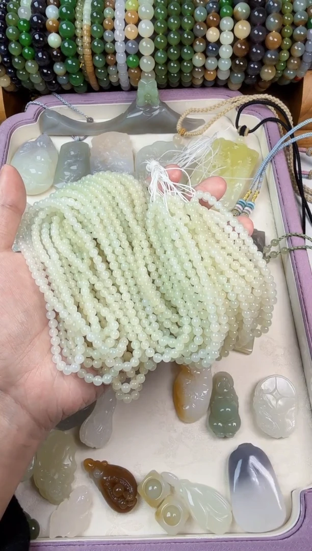 项链未镶嵌和田玉4mm项链多样性发其一