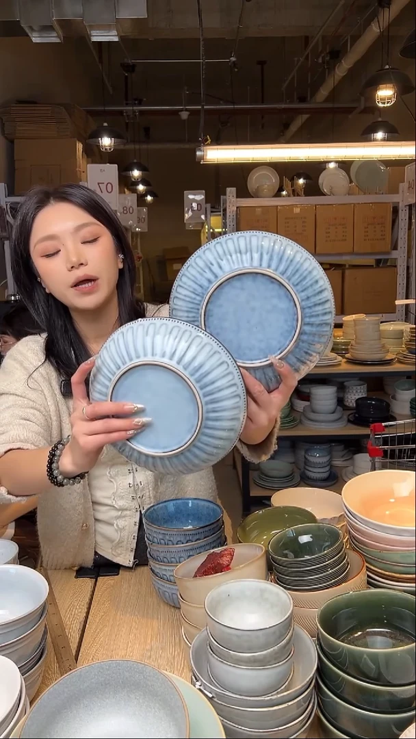 瓷197外贸尾货窑变釉下彩默外微瑕