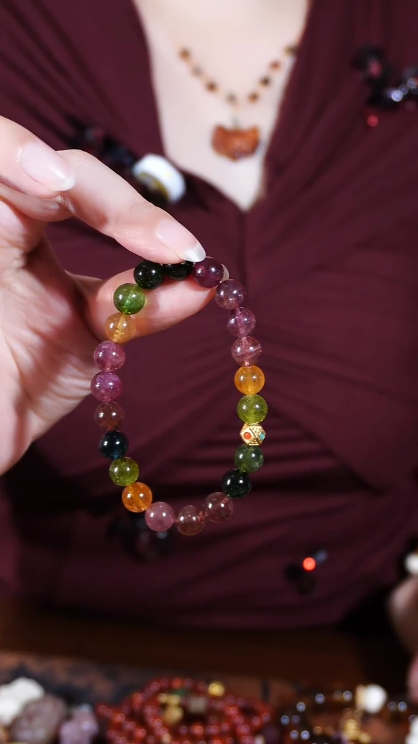 银S925镶嵌手链碧玺手链