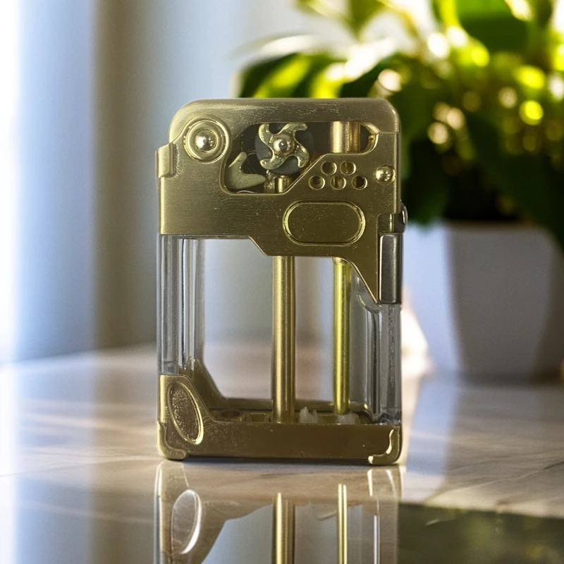 ZORRO【Z833-2风火轮仿金拉丝】透明可视油仓网红高档新型点火-833