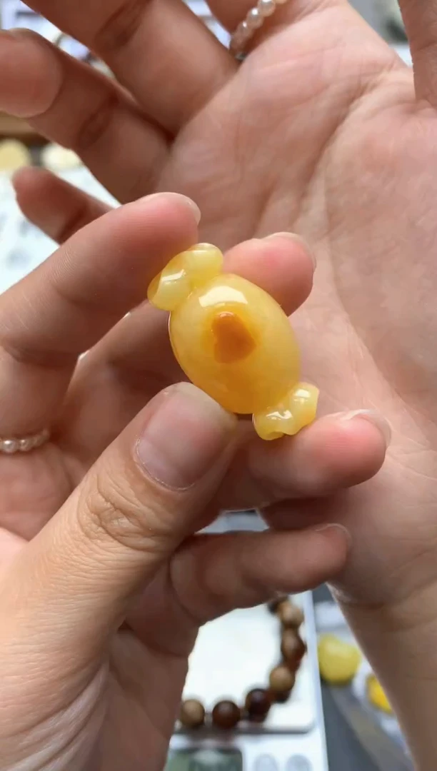 【闪购商品】琥珀珠宝奇石未镶嵌001琥珀蜜蜡花粉有纹小坑介意勿拍