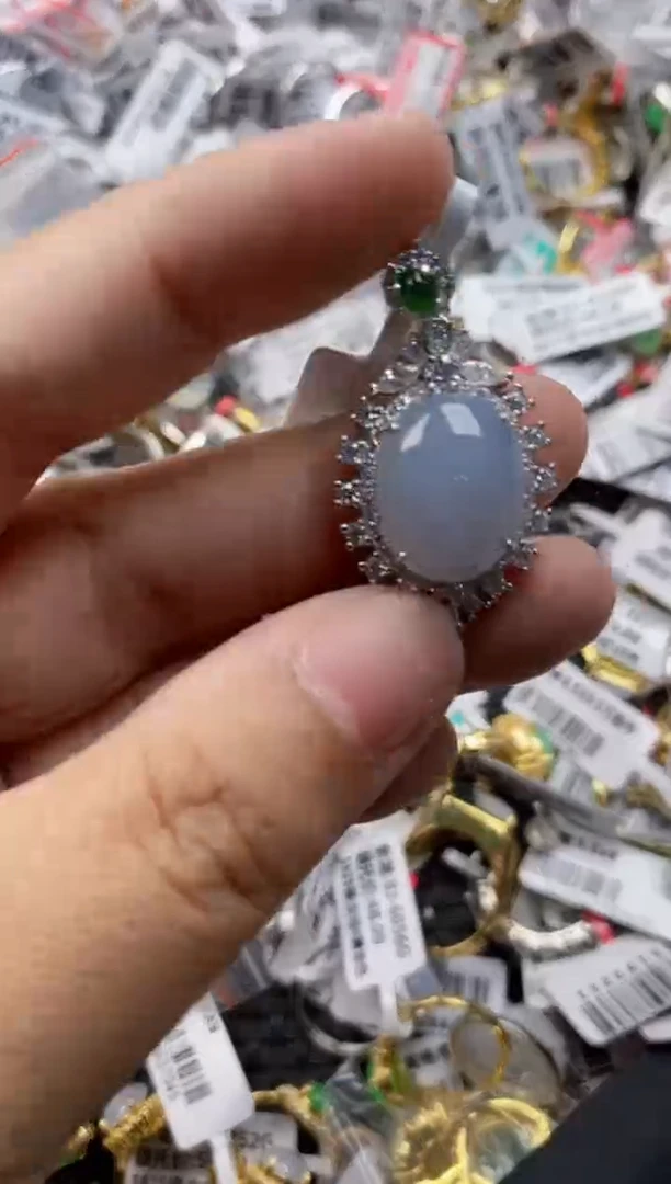 翡翠戒指银S925镶嵌1010     7