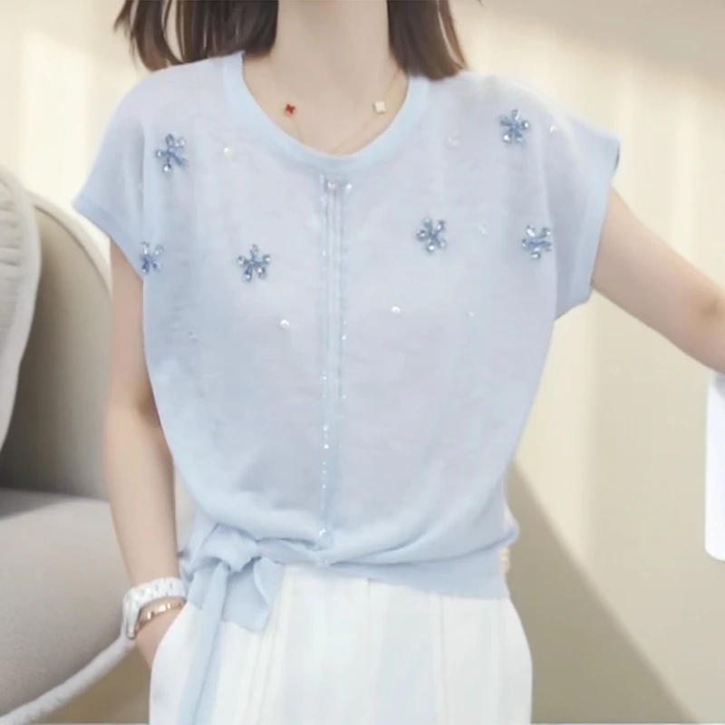 【萤星点点】2025春夏新款时尚百搭休闲设计师上衣毛衣