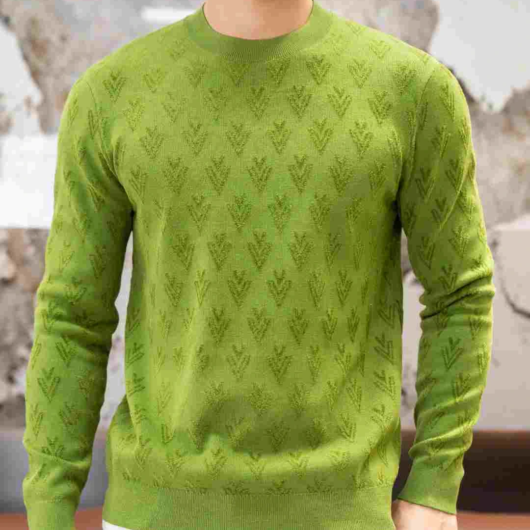 【升级加厚款】奢品天鹅绒  秋冬男士时尚保暖毛衣，潮流针织衫6501