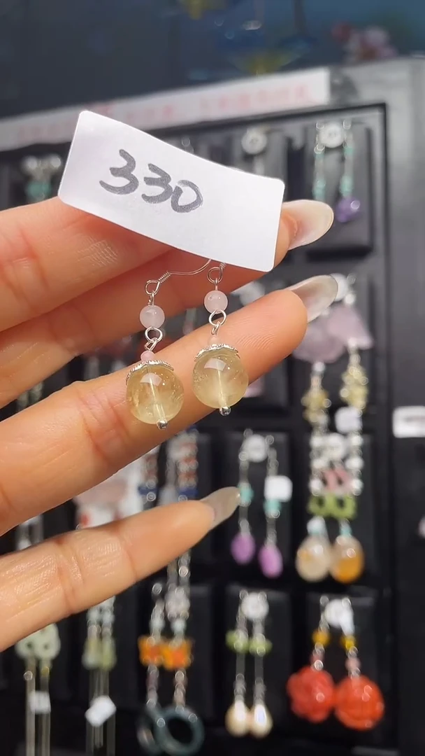 银S925镶嵌耳饰紫晶喜欢拍