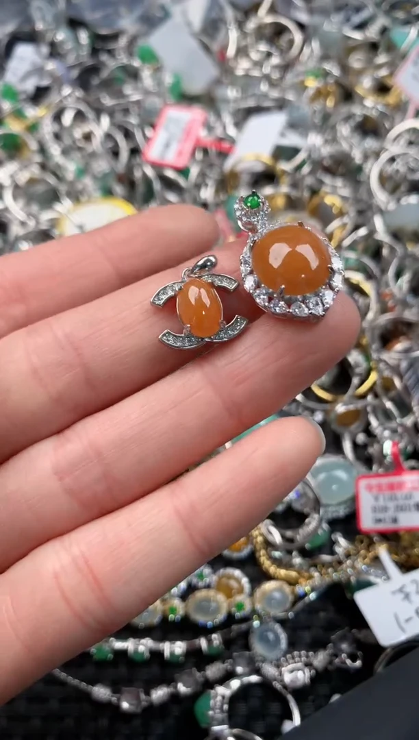 银S925镶嵌戒指翡翠555   6