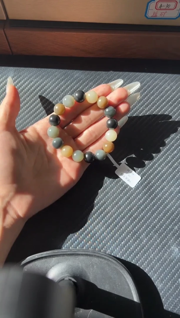 未镶嵌手串和田玉若羌微色差卡12手串