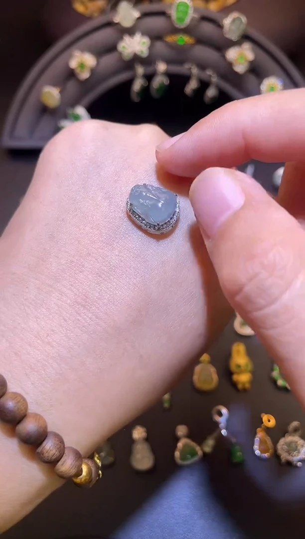 吊坠(不含链)银S925镶嵌翡翠1