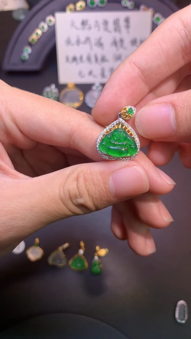 吊坠(不含链)银S925镶嵌翡翠1