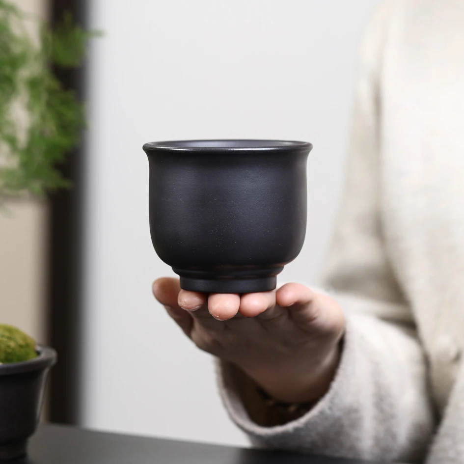 石黄铃铛主人杯光茶盏茶碗单手杯紫砂杯客人杯小杯子茶杯普洱杯