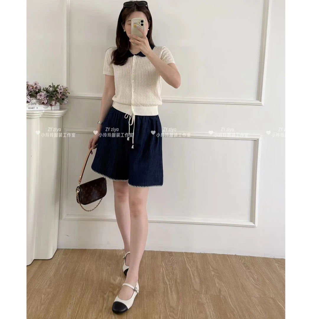 高货松紧腰抽绳显瘦短裤38255