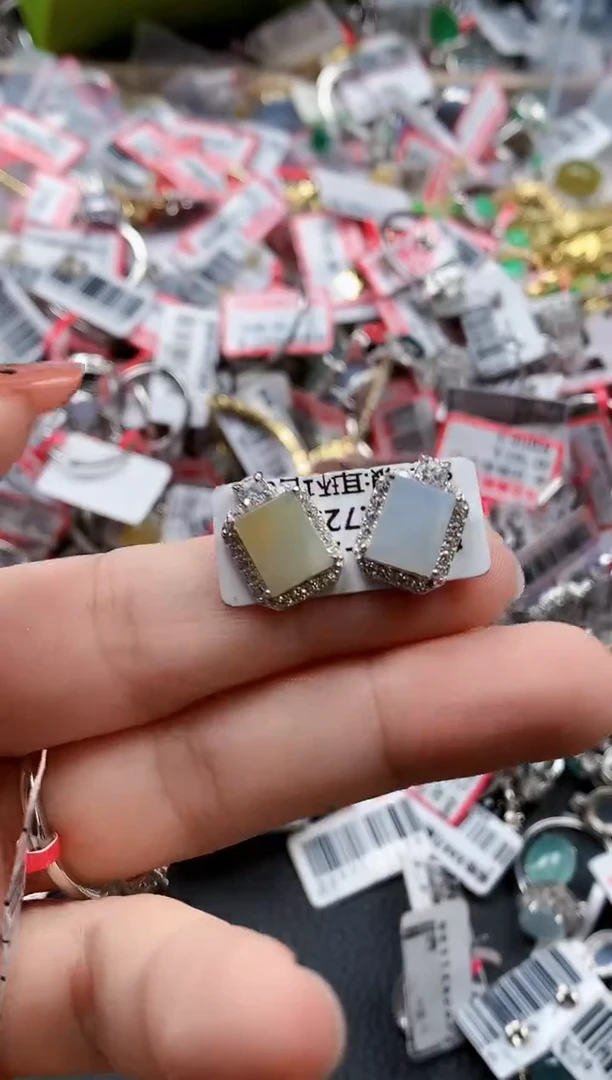 银S925镶嵌戒指翡翠天然A货缅甸翡翠