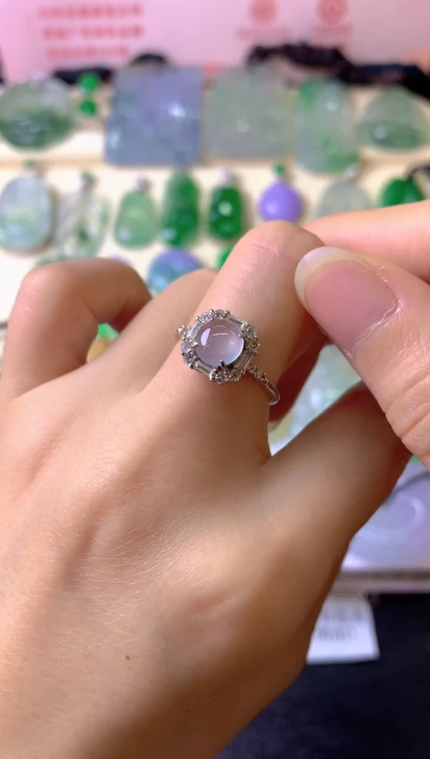 银S925镶嵌戒指翡翠眨***牛戒指