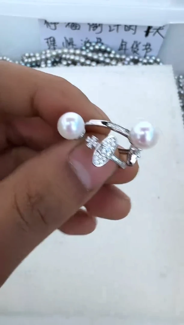 【闪购商品】海水珍珠戒指银S925镶嵌发其一