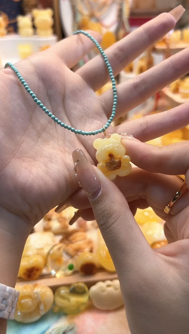 【闪购商品】蜜蜡珠宝奇石18K金镶嵌琥珀蜜蜡