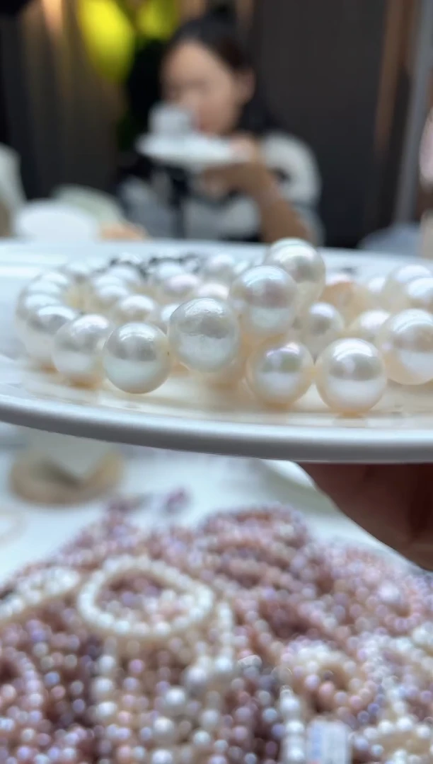 未镶嵌手链淡水珍珠11mm+白珠全珠手链