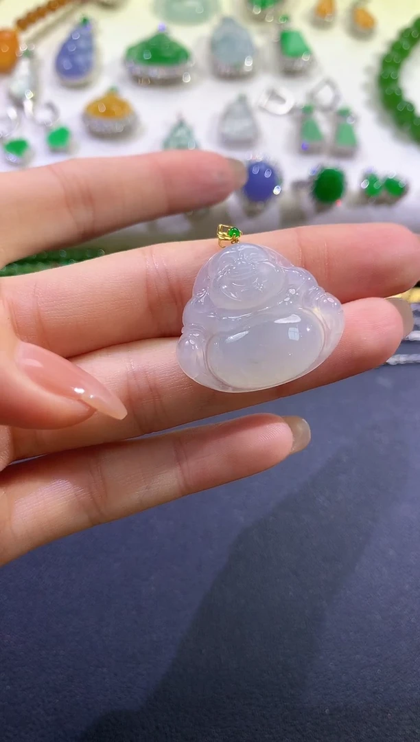 翡翠18K金镶嵌吊坠(不含链)佛公 | 650+0