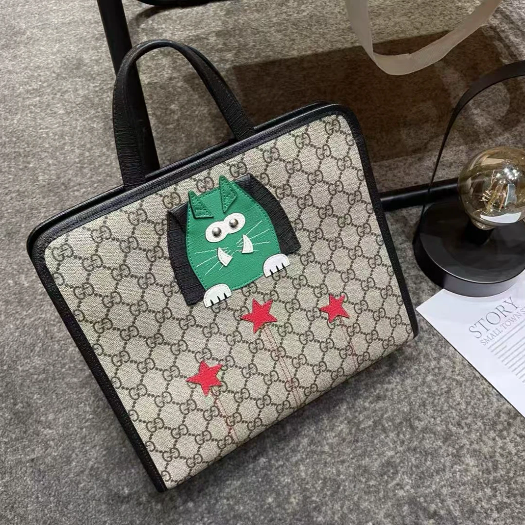99新 GUCCI/古驰 小狗图案儿童手提包