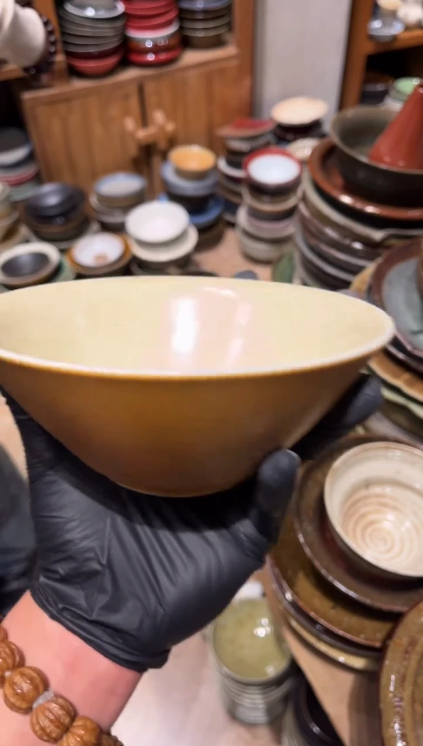 【闪购商品】瓷片41  酷金斗笠碗1个