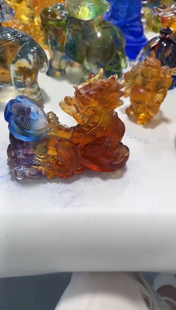 琉璃古法琉璃  如意兴隆 微瑕介意勿拍