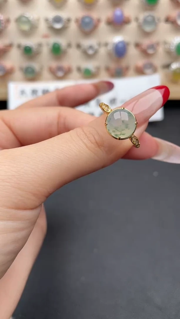 【闪购商品】翡翠戒指银S925镶嵌一物一证一礼盒