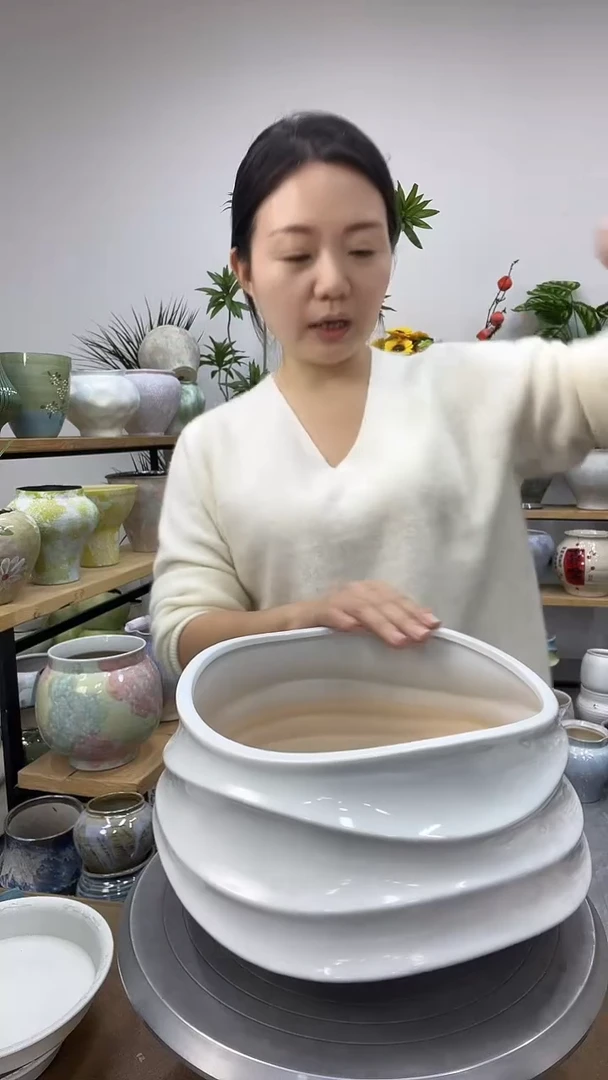 9.7陶瓷花盆直播链接高.  15    口21