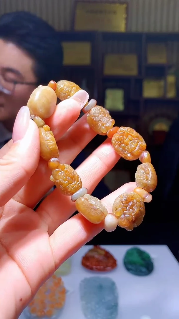 【闪购商品】定制翡翠未镶嵌1071hm-毛货手串53