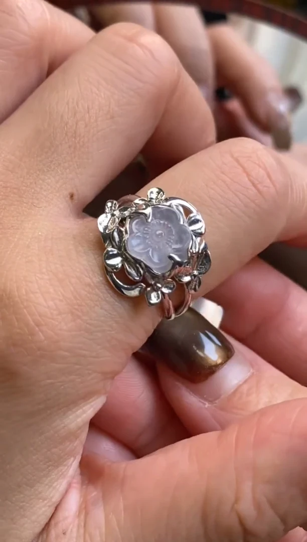 颈饰银S925镶嵌翡翠净货15308