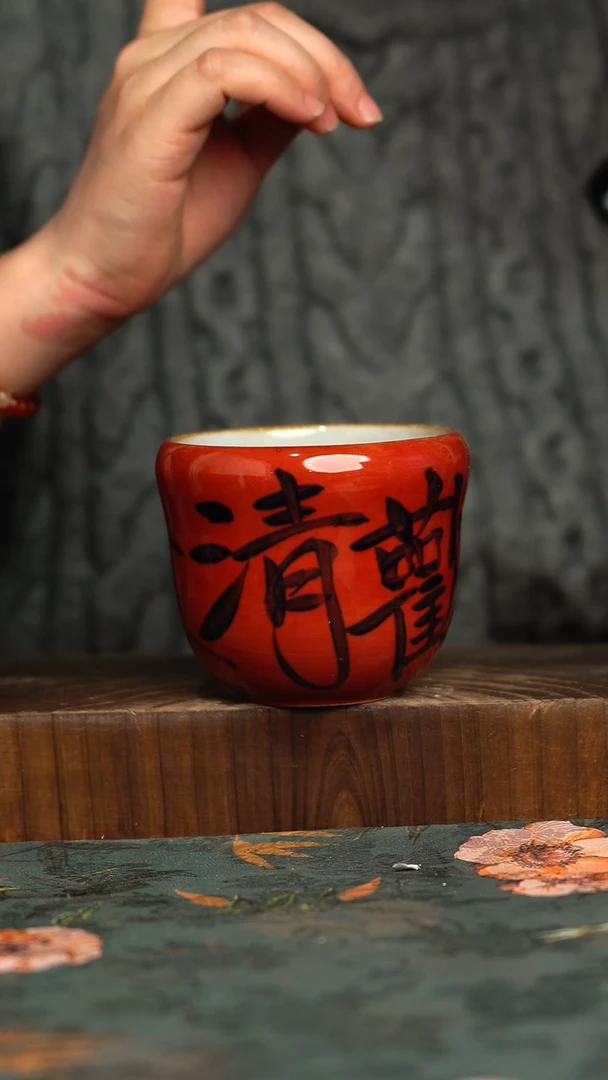 杯釉下彩手工手绘同款陶器