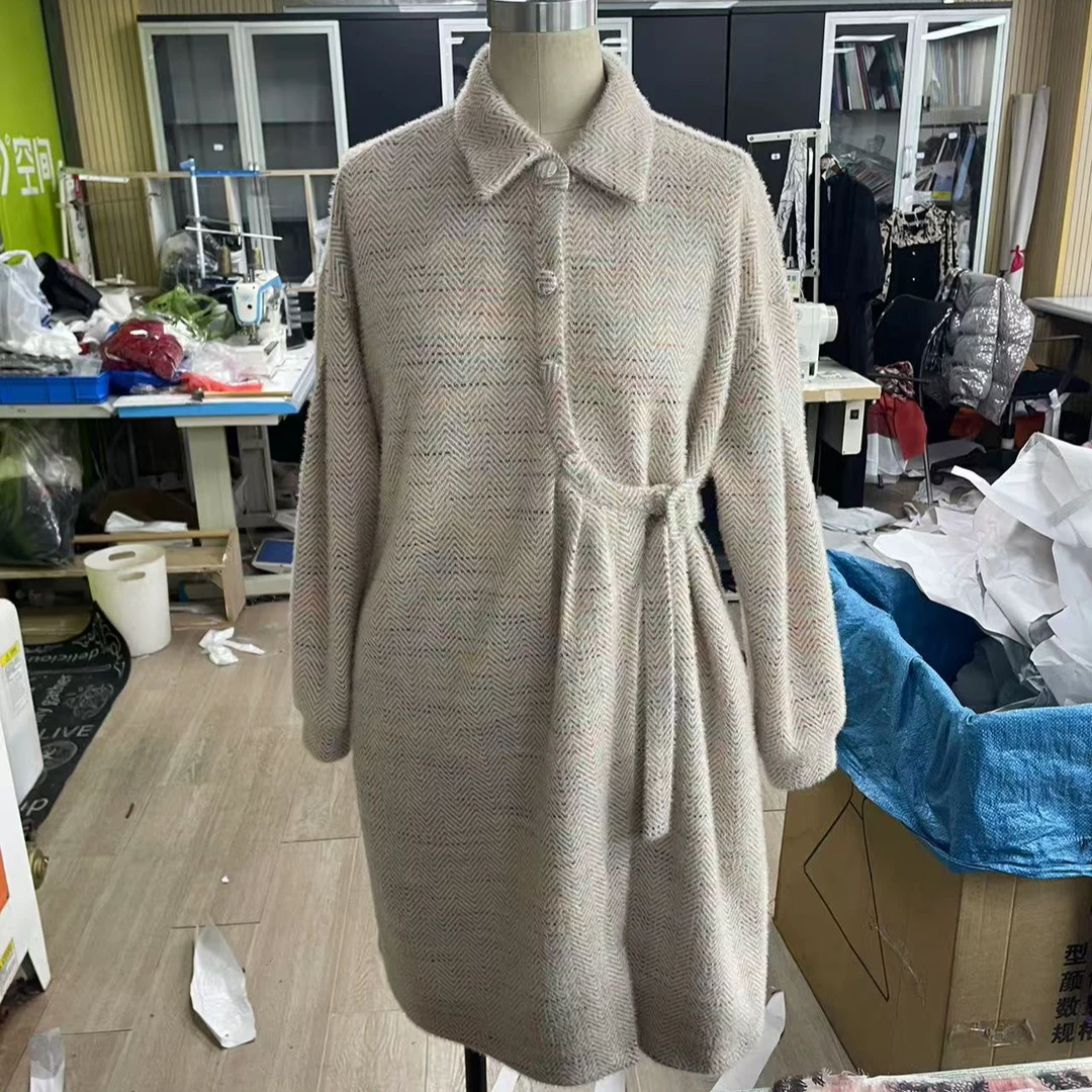 【刘七七春日苏打】设计感宽松显瘦POLO领长袖连衣裙B47