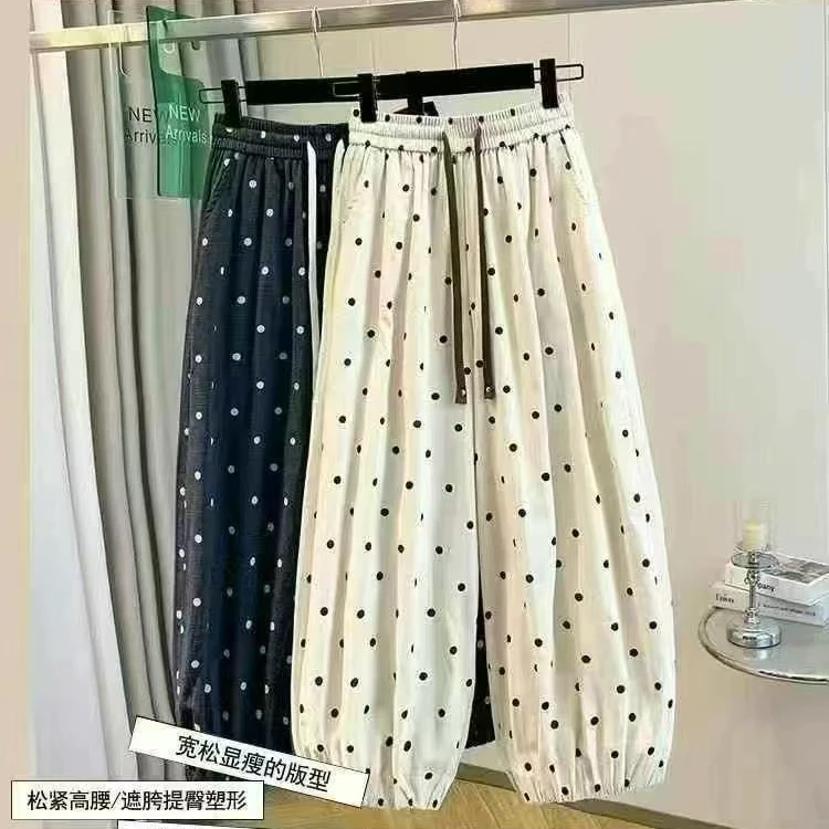 【新新专属】棉麻感波点灯笼裤1404