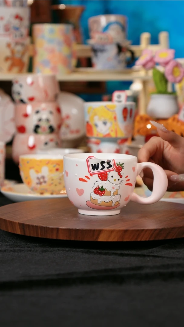 【闪购商品】景德镇手工手绘高温釉下彩陶瓷杯