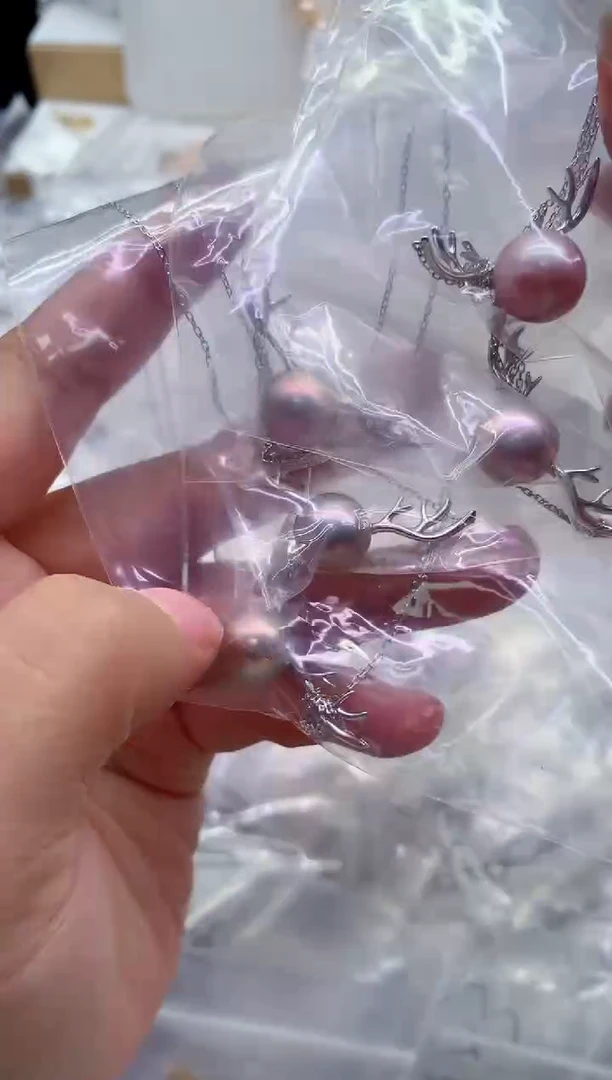 淡水珍珠银S925镶嵌套链多样性发其一，非无暇