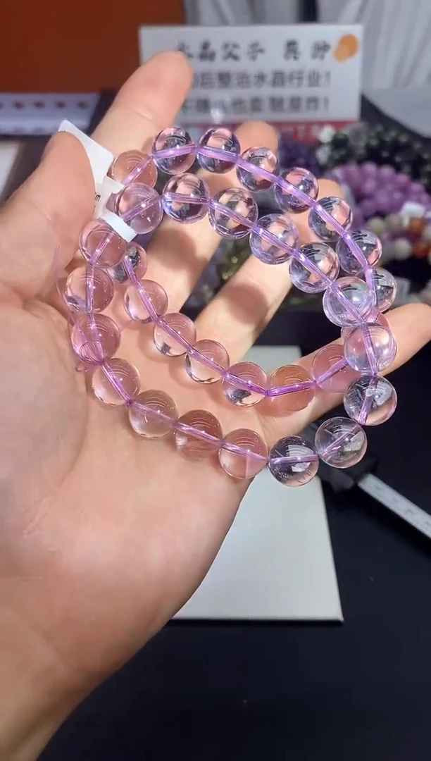 水晶手串未镶嵌23玻利维亚紫水12mm+   多样性发其一