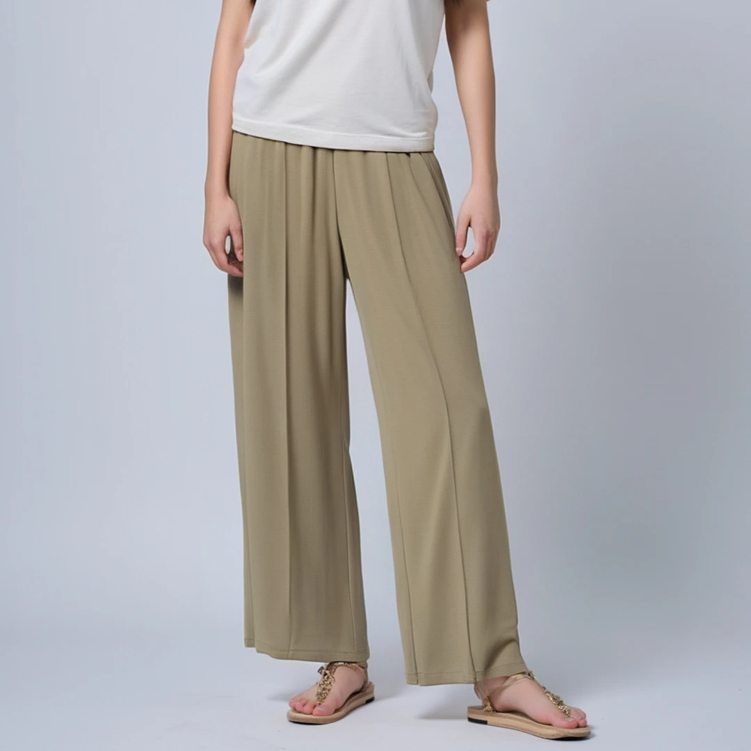 JW-【原本原色直筒裤】女款柞蚕丝原色直筒时尚休闲百搭宽松简约