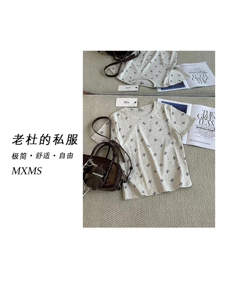 （麦欢尼）25X5039-“满印短袖”韩系潮牌休闲舒适显瘦短袖T恤