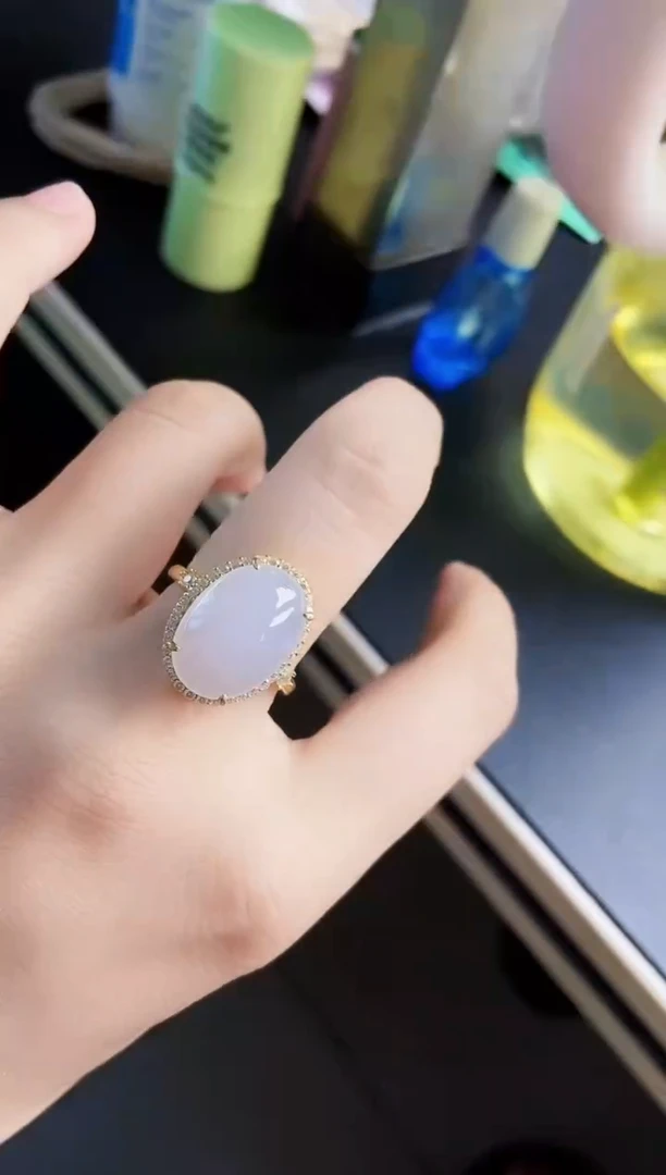 翡翠戒指银S925镶嵌14