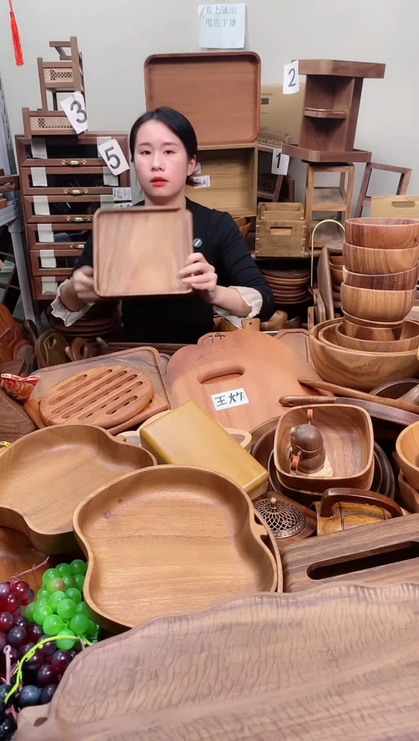 木 南美胡桃木分茶盘23*23*2cm  A