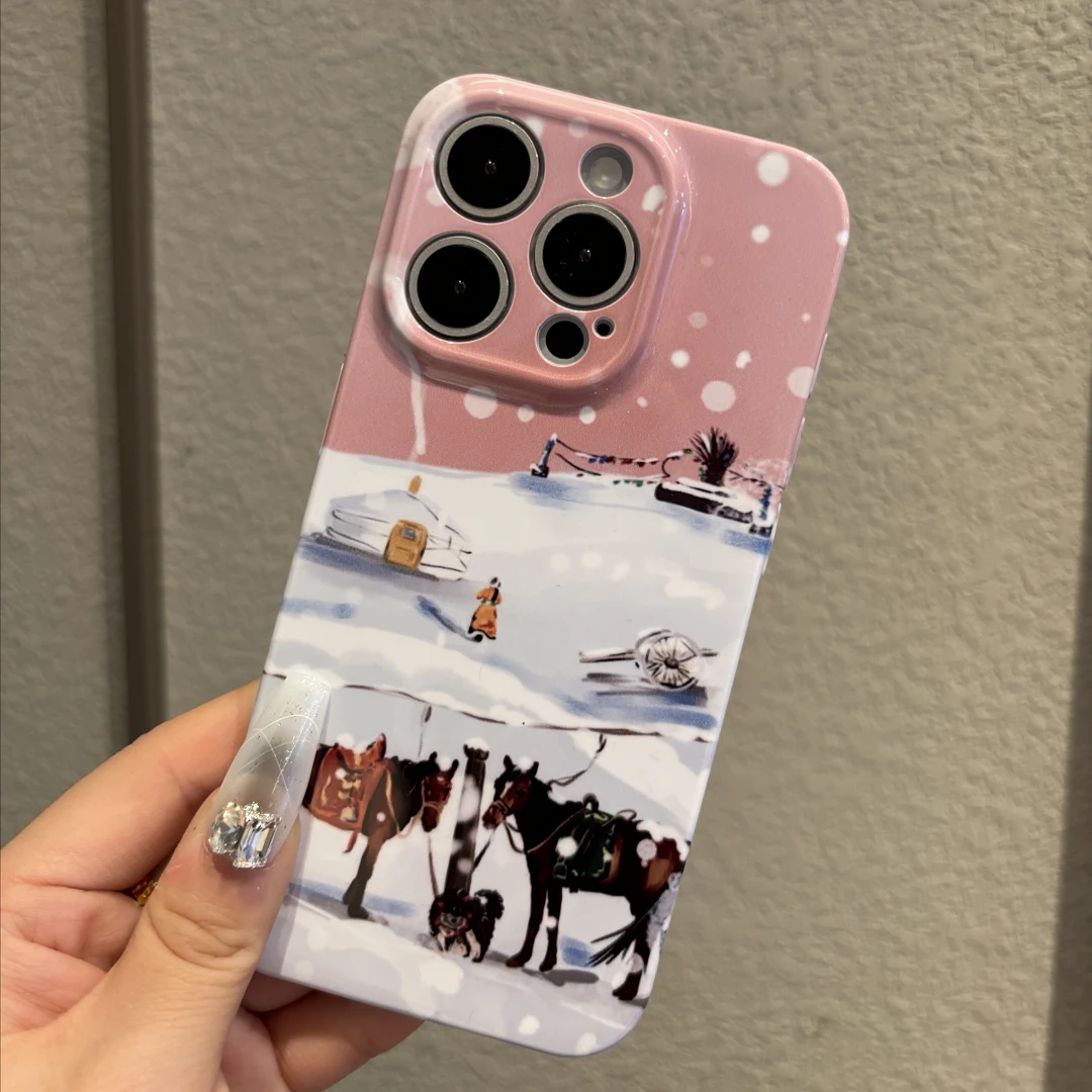 「适用于苹果/华为/小米/OPPO」蒙元素民族风菲林壳镜头全包个性